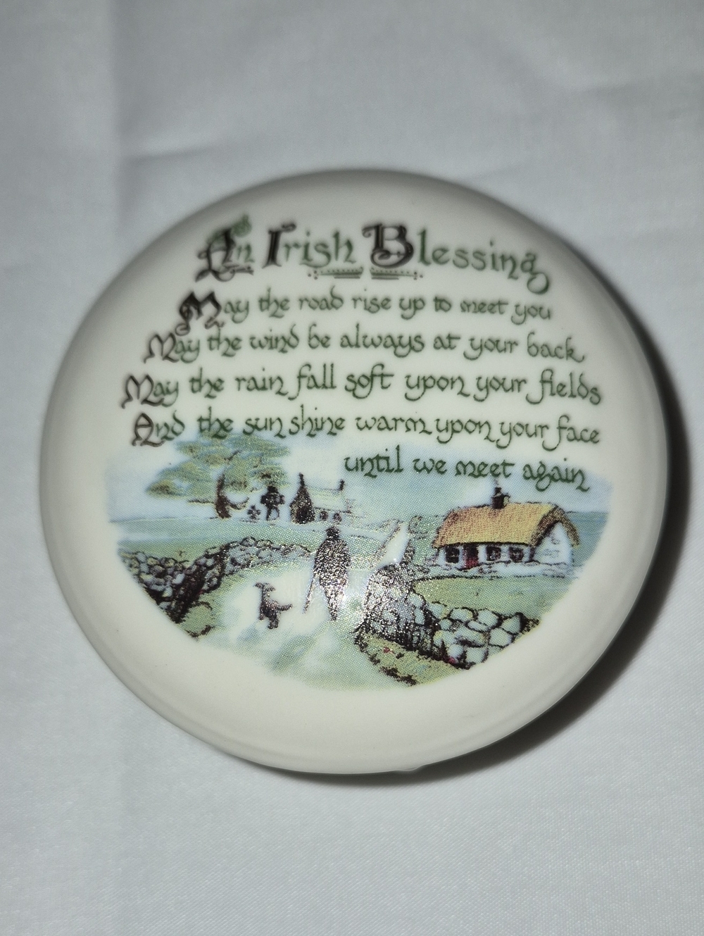 Belleek Trinket Box Irish Blessing